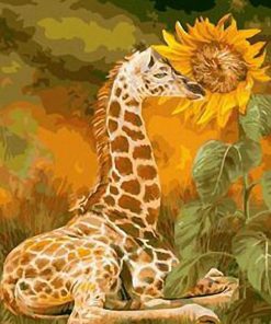 giraffe sunlight flower paint by numbers