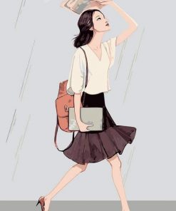 Girl in Road To University paint by numbers