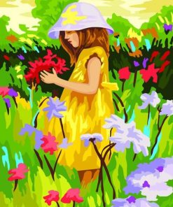Girl in Yellow Dress paint by numbers