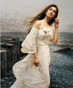 Girl with a White Dress paint by numbers