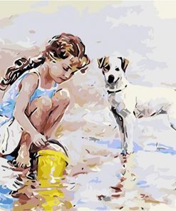 Girl with Dog paint by numbers