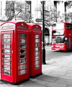 London Telephone Booth paint by numbers