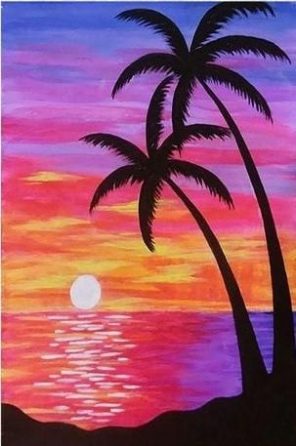 Purple Beach Sunset paint by numbers