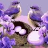 Purple Birds paint by numbers