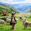 Shepherd Boy with Herd paint by numbers