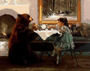girl and Bear paint by numbers