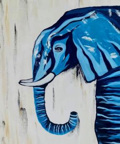 Abstract Blue Elephant paint by numbers