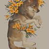 Floral Wolf paint by numbers