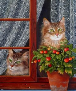 Kittens In Window paint by numbers