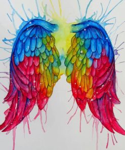 Rainbow Angel Wings paint by numbers