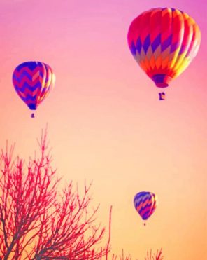 Hot Air Balloons paint by numbers