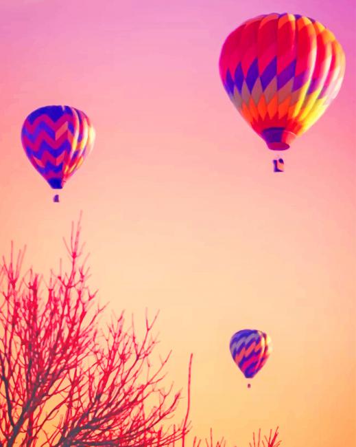 Hot Air Balloons paint by numbers