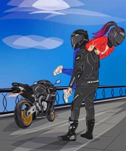 Motorcycle Couple In Love Paint By Numbers
