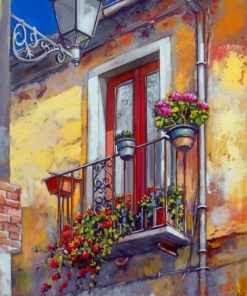 Aesthetic Window With Flowers Paint by numbers