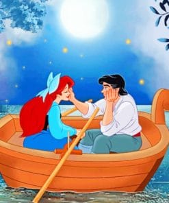 Ariel And Prince On Boat paint by numbers