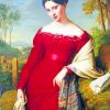 Classy Lady Wearing Red Dress paint by numbers