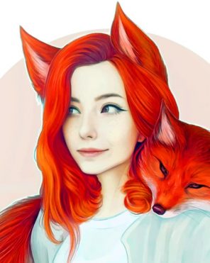 Fox Girl Art paint by numbers