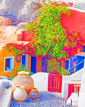 House In Santorini paint by numbers
