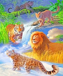 Lion And Tigers Paint by numbers