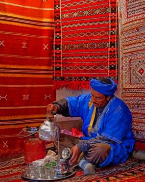 Moroccan Man Spills Tea Paint by numbers