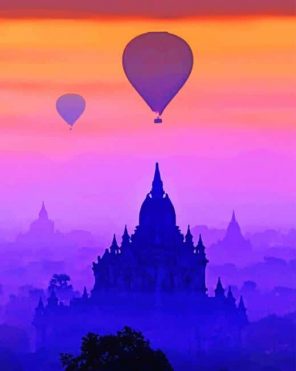 Old Bagan Myanmar paint by numbers