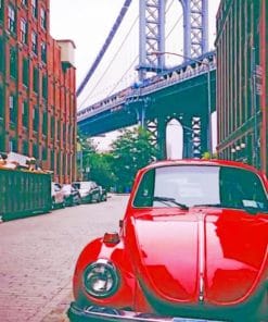 Red VW In Brooklyn Streets paint by numbers