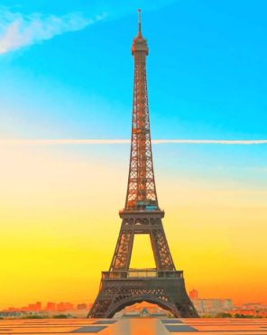 Sundown Eiffel Tower paint by numbers