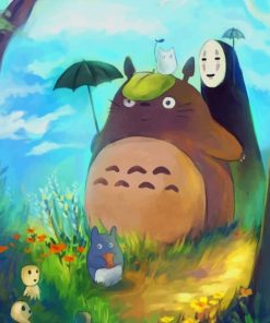 Totoro And No Face paint by numbers Paint by numbers paint by numbers