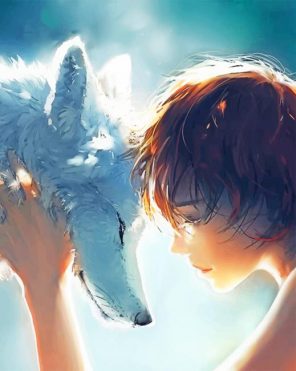 Wolf And Girl paint by numbers
