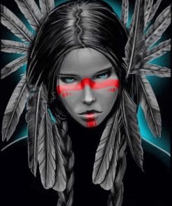 Aesthetic Native American Girl Paint by numbers