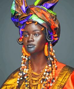 Black African Woman Paint by numbers