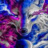 Blue And Purple Wolf Paint by numbers