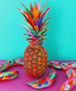 Colorful Pineapple And Bananas Paint by numbers