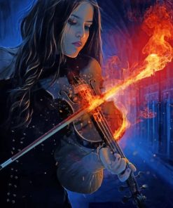 Fire Violinist Paint by numbers