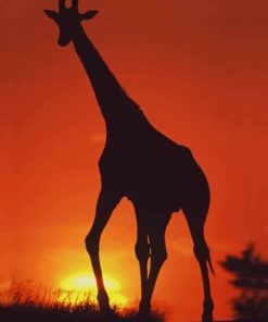 Giraffe Silhouette paint by numbers