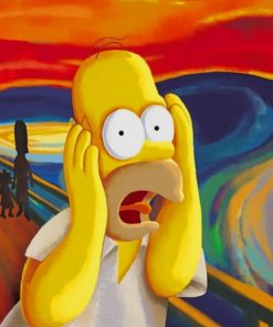 Homer Simpson In The Scream Paint by numbers