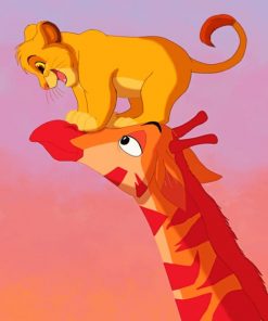 Lion King And Giraffe paint by numbers