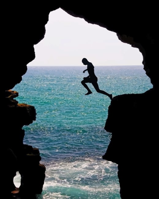 Man Jumping From Hercules Cave Tangier paint by numbers