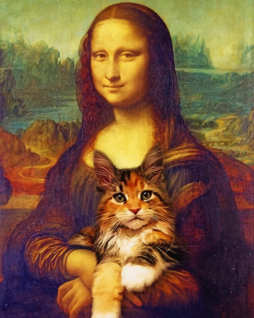 Mona Lisa And Her Cat NEW Paint By Numbers - ThePaintByNumbers.COM