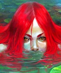 Mysterious Redhead Woman In The Water paint by numbers