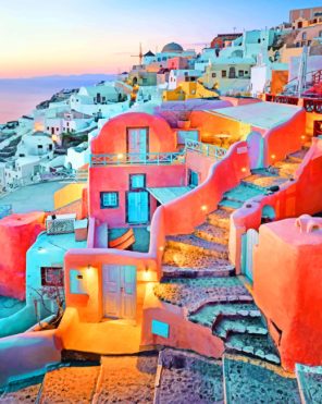 Oia Village Santorini paint by numbers