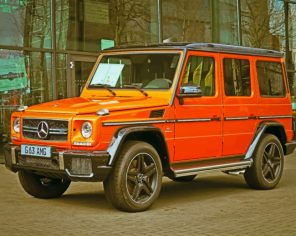 Orange Mercedes Benz G63 paint by numbers