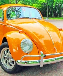 Orange Volkswagen Bug paint by numbers