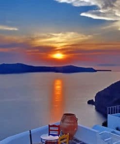 Santorini Greece Sunset Paint by numbers
