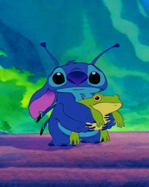 Stitch And Sad Frog paint by numbers