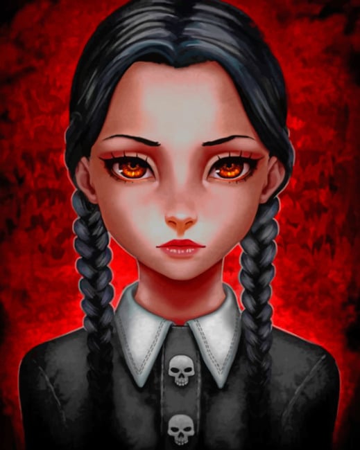Wednesday Addams NEW Paint By Numbers - ThePaintByNumbers.COM