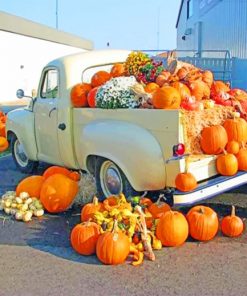 A Truckload Of Pumpkins Paint by numbers