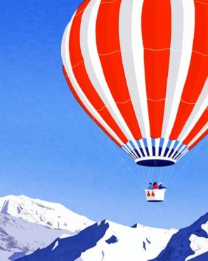 Flying Hot Air Balloon paint by number