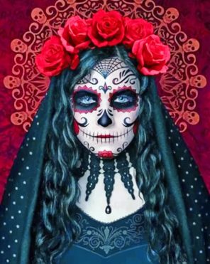 Gothic Sugar Skull Paint by numbers