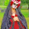 Sugar Skull Gothic Woman paint by numbers